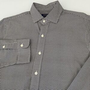 Polo Ralph Lauren Men's Black Gingham Check Button Down Size Large Long Sleeve‎